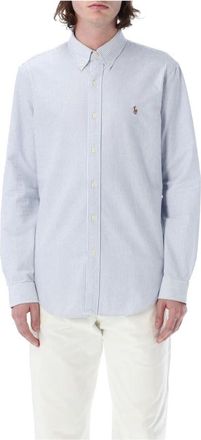 Polo Ralph Lauren Custom Fit Katoenen Overhemd - Heren - Casual Overhemden - Blauw - L - Katoen - Overhemden