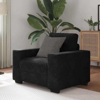 vidaXL Sill&oacute;n De Terciopelo Negro 60 Cm Vidaxl