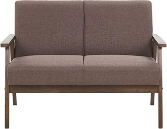Beliani Sofa 2 Seater ASNES Fabric Brown