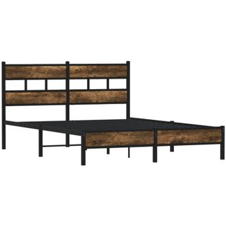 vidaXL Bed Frame without Mattress with Headboard Sonoma Oak 160x200 cm Vidaxl