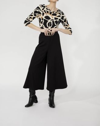 Frank Lyman Design High-Waisted Wide Leg Belted Trousers In Black