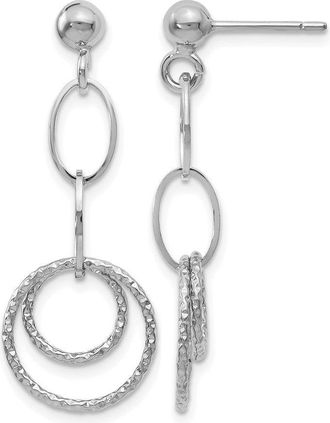 Diamond2Deal 10K White Gold Drop Dangle Earrings
