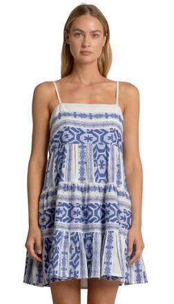 Elan Brennan Mini Dress In Natural Blue