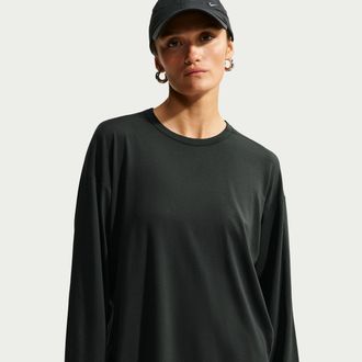Nike Womens 24.7 ImpossiblySoft Light Dri-FIT Long-Sleeve Top in Black | IU5505-010
