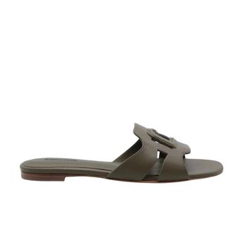 Lola Cruz Stijlvolle Mules - Dames - Sandalen - Groen - 36 EU - Leer - Schoenen