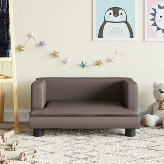 vidaXL Divano per Bambini Marrone 60x40x30 cm in Similpelle - Vidaxl