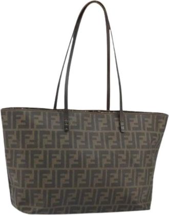 Fendi Pre-owned Tote Bags, female, Brown, Size: ONE SIZE Pre-owned Canvas Tote Bag