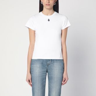 Alexander McQueen White T-shirt with Skull embroidery