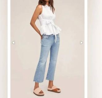 Marissa Webb Low Rider Vintage Cropped Denim Jeans In Blue