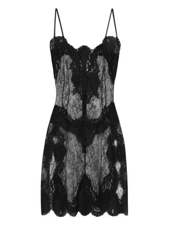 Dolce & Gabbana lace-trimmed slip dress - Black