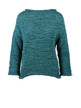 Alpha Studio Green Polyester Polyamide Braided Ribbon Boat Sweater