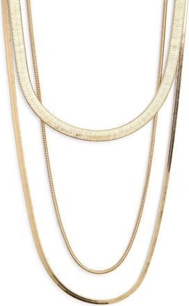 Nordstrom Rack Draped Snake Chain Layered Necklace in Gold at Nordstrom Rack