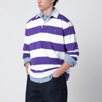 Polo Ralph Lauren White/purple striped Classic Fit polo shirt