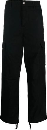 Carhartt Work in Progress Zwarte Wijde Cargo Broek - Heren - Straight fit broeken - Zwart - W28 L32 - Katoen - Broeken