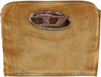 Diesel Beige Solid Strapless Top