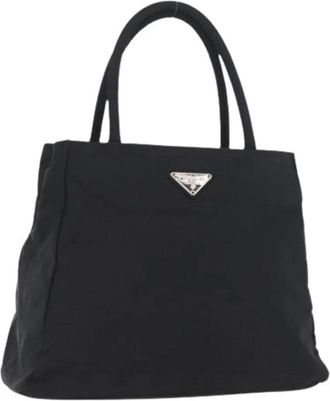 Prada Pre-owned Tote Bags, female, Black, Size: ONE SIZE Pre-owned Vintage Nylon Tote Bag