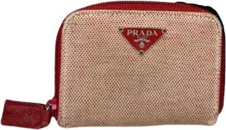 Prada Pre-owned Leather Wallet - Dames - Vintage Accessoires - Rood - ONE Size - Leer - Vintage