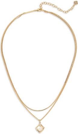 Kendra Scott Joelle Pendant Layered Necklace in Gold Ivory Mother Of Pearl at Nordstrom