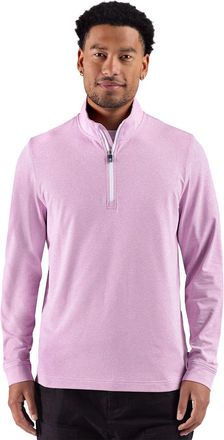 Cutter & Buck Adapt Recycled Soft Knit Stripe Mens Quarter Zip Pullover