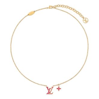 Louis Vuitton (WMNS) LOUIS VUITTON Iconic Enamel Necklace Gold Fuchsia M01094