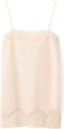 Mango Lace Trim Camisole in Ecru at Nordstrom, Size Small