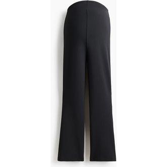 H&M Mama Flared Interlock Trousers in Black at Nordstrom, Size X-Large