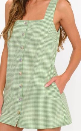 Show me your Mumu Everly Mini Dress In Green Checker