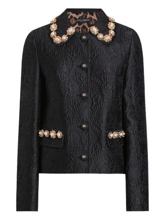 Dolce & Gabbana DNA jacquard jacket - women - Spandex/Elastane/Polyester/Cotton/Silk/Silk - 38 - Black