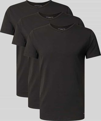 Tommy Hilfiger Slim Fit T-Shirt Set aus Baumwoll-Mix im 3er-Pack in Black, Gr&ouml;&szlig;e XXL