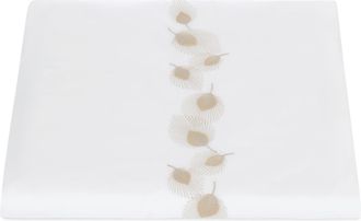 Matouk Feather Embroidered Duvet Cover in Champagne at Nordstrom, Size Full