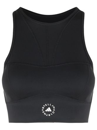 adidas Adidas By Stella Mccartney Tpr Sporty Top In Black Polyamide Blend