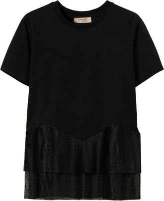 Twin-Set T-shirt con tulle - Nero