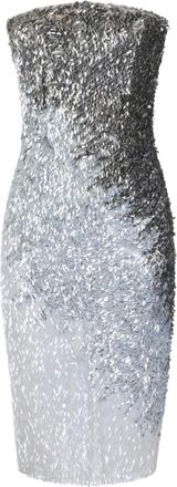 Elisabetta Franchi Kleedjes, Dames, Grijs, S, Tule, Off-the-Shoulder Tulle Jurk
