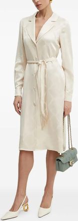 Twin-Set chain-print belted dress - Neutrals