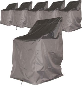 Quick-Star 6 X Schutzh&uuml;lle Stuhlh&uuml;lle Stapelstuhl Dinnersessel Klappstuhl Sessel Schutzhaube Abdeckplane Grau