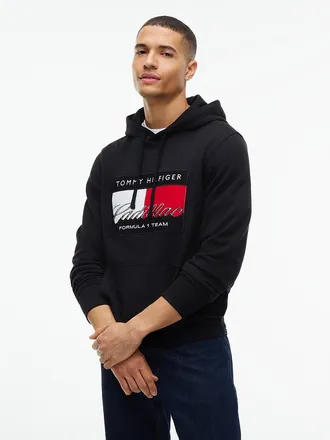 Tommy Hilfiger Mens Tommy x Cadillac F1 Team Flag Hoodie - Black - XXL