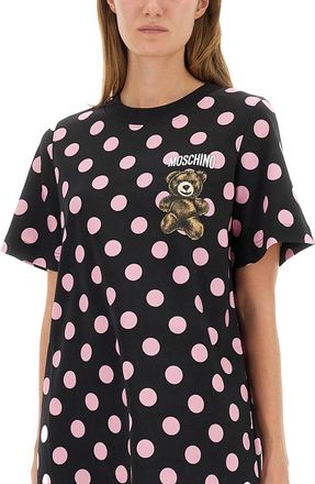 Moschino Teddy Polka Dots Dress - Black
