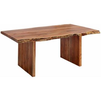 Massivmoebel24 FREEFORM 200 Tavolo allungabile in legno di acacia - laccato / noce 180-240x110x78