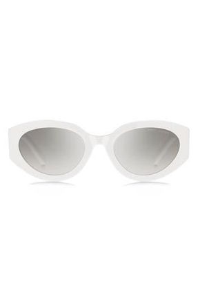 Marc Jacobs 54mm Round Sunglasses in White Grey/Grey Silver at Nordstrom Rack