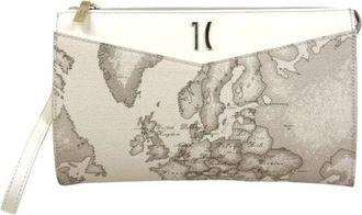 Alviero Martini 1A Classe Rituals Geo Safari Clutch - Dames - Clutches - Beige - ONE Size - Leer - Tassen