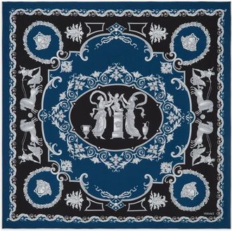 Versace Foulard in seta grande - Blu