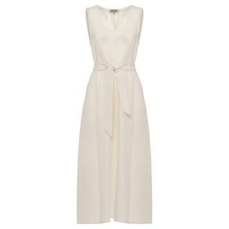Woolrich Midi Dresses, female, Beige, Size: XS Linen Blend Dress