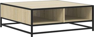 vidaXL Vidaxl - Mesa De Centro Madera Ingenier&iacute;a Metal Roble Sonoma 80x80x30 Cm