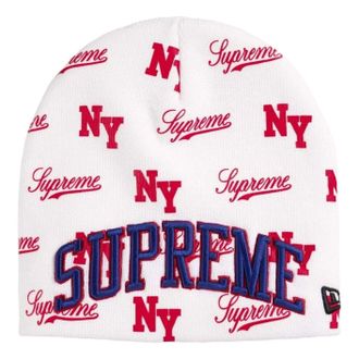 SUPREME x New Era SS26 Monogram Beanie White SUP-SS26-1038-WHT