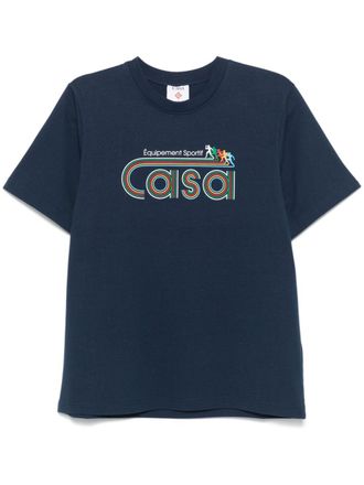 Casablanca T-shirt met print - Blauw