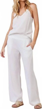 Bella Dahl Smocked Waist Wide Leg Pants In White