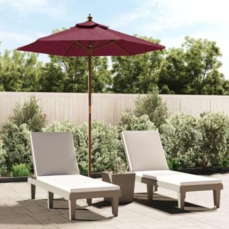 vidaXL Sombrilla De Jard&iacute;n Con Poste De Madera Rojo Burdeos 196x231 Cm Vidaxl