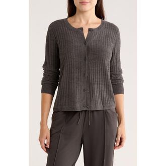 Barefoot Dreams CozyChic Ultra Lite Rib Cardigan in Carbon at Nordstrom Rack, Size Large