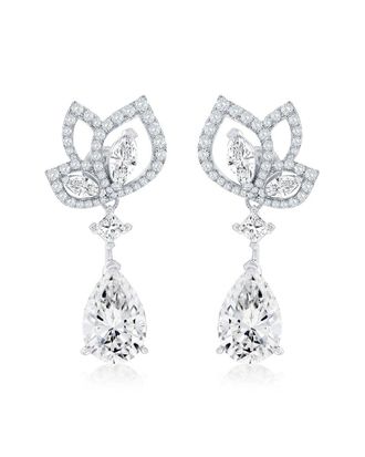 Suzy Levian Suzy Levian Gala Collection Silver Cz Drop Dangle Earrings