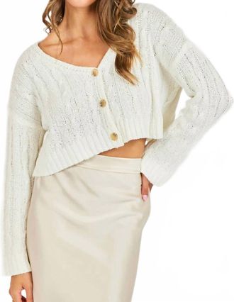 Sadie & Sage You And Me Cardi Sweater Top In White
